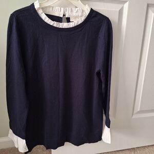 Ladies Loft Outlet Navy Sweater Size Large Petite